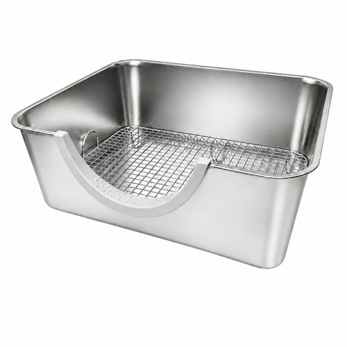Rabbit litter box with grid - box,