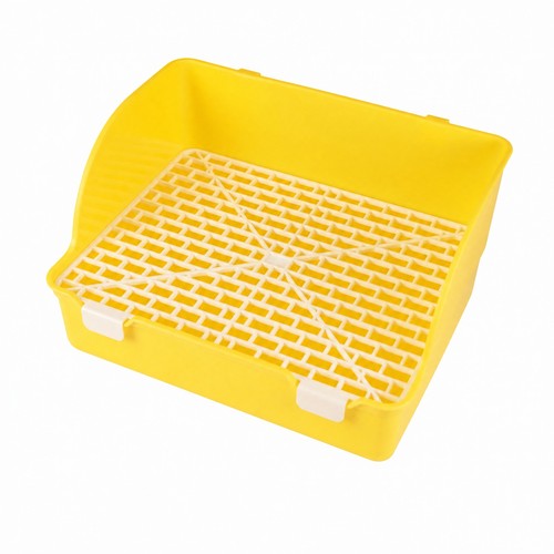 Rabbit litter box with grate - box,
